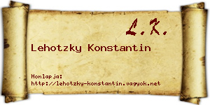 Lehotzky Konstantin névjegykártya